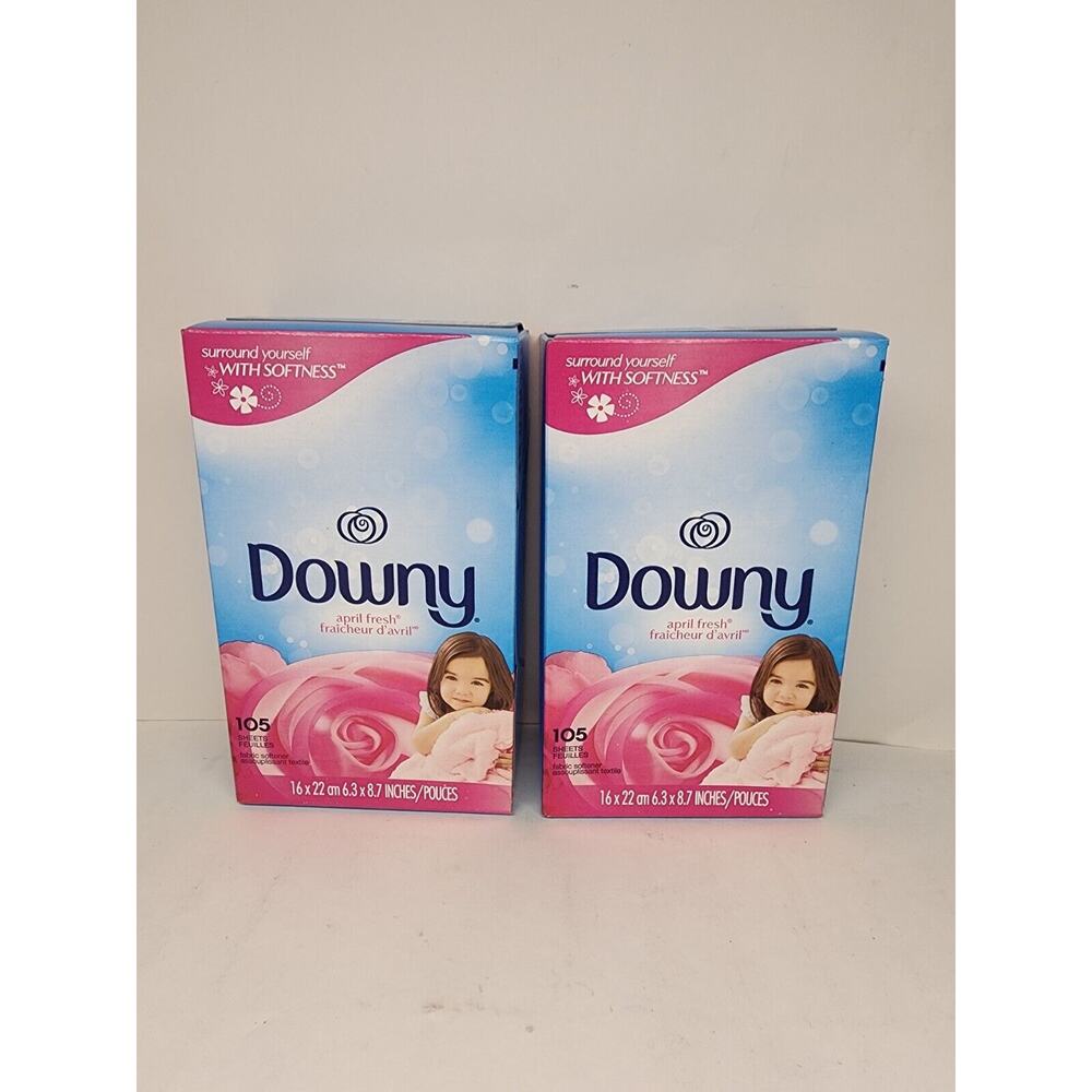 2 Boxes Downy April Fresh 105 Count Fabric Softener Sheets With Softness